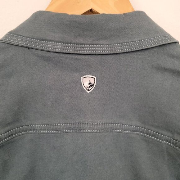 Kuhl Kultivatr Women's Twill Button Up Jacket Large Stretch Eucalyptus Blue - Picture 8 of 13